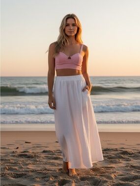 Rose Velvet Pink Crop Top with Wire and Adjustable Straps